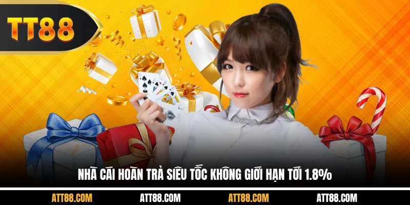 Nhà cái hoàn trả siêu tốc không giới hạn tới 1.8%